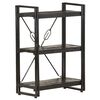 vidaXL Estante com 3 prateleiras 60x30x80 cm mangueira maci&ccedil;a preto