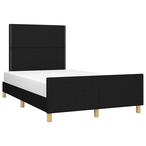 vidaXL Estrutura de cama sem colch&atilde;o preto 120x190 cm tecido