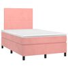 vidaXL Cama boxspring com colch&atilde;o 120x200 cm veludo rosa