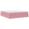 vidaXL Cama com arruma&ccedil;&atilde;o e colch&atilde;o Rosa 180 x 200 cm Veludo