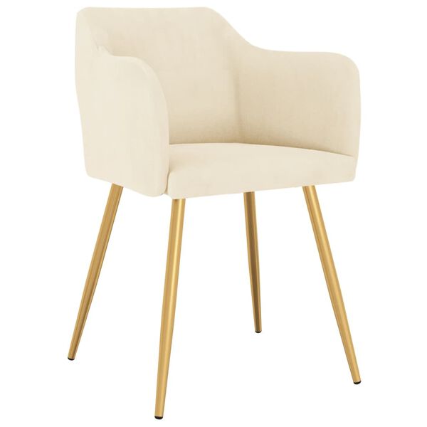 vidaXL Cadeiras de jantar 2 pcs veludo cor creme