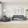 vidaXL Sof&aacute; 2 pcs Cinza Escuro 182 x 80 x 82 cm tecido