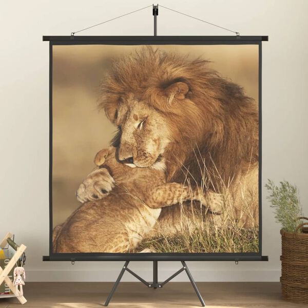 vidaXL Tela de proje&ccedil;&atilde;o com trip&eacute; 89" 1:1