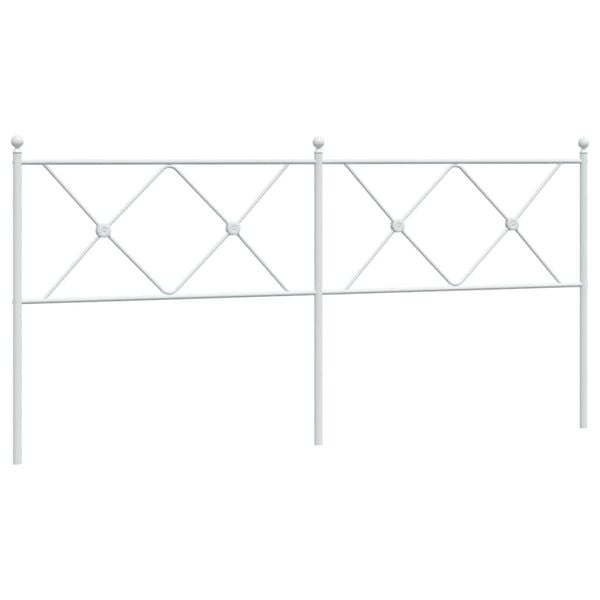 vidaXL Cabeceira de substitui&ccedil;&atilde;o 180 cm metal branco