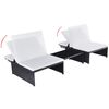 vidaXL Cadeiras jardim reclin&aacute;veis 2 pcs com mesa vime PE preto