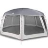 vidaXL Tenda para piscina c/ mosca amov&iacute;vel e paredes de rede cinzento