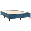 vidaXL Estrutura de cama sem colchão 140x200 cm veludo azul-escuro
