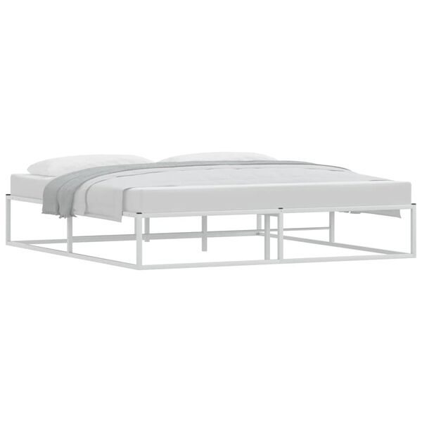 vidaXL Estrutura de cama sem colch&atilde;o branco 180x200 cm metal