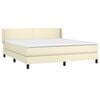 vidaXL Cama com molas/colch&atilde;o 180x200 cm couro artificial cor creme