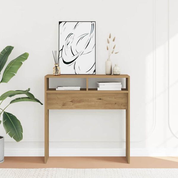 vidaXL Mesa consola 78x30x80cm derivados de madeira carvalho artisiano