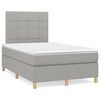 vidaXL Cama boxspring com colch&atilde;o 120x190 cm tecido cinzento-claro