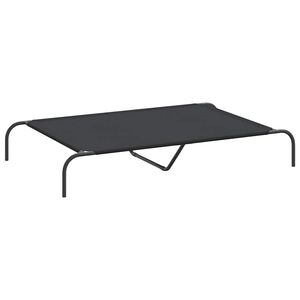 vidaXL Cama para c&atilde;es elevada 130x80x20cm tecido oxford e a&ccedil;o preto