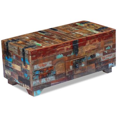 vidaXL Mesa de centro baú/caixa 80x40x35cm madeira reciclada maciça