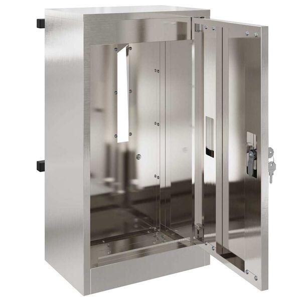 vidaXL caixa de correio Preto 30 x 23 x 55 cm Aço inoxidável