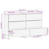 vidaXL Buffet 2 pcs Castanho 60 x 33 x 75 cm Madeira de manga maci&ccedil;a