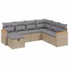 vidaXL 7 pcs conj. sof&aacute;s jardim c/ almofad&otilde;es vime PE bege misturado