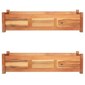 vidaXL Canteiro elevado de jardim 2 pcs 100x30x25 cm madeira de ac&aacute;cia