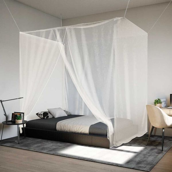 vidaXL Rede mosquiteira suspensa malha branco 220x200x210 cm