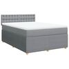 vidaXL Cama com molas/colch&atilde;o 140x200 cm tecido cinzento-claro