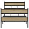 vidaXL Estrutura de cama sem colchão 75x190 cm metal carvalho sonoma