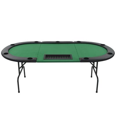 vidaXL Mesa de póquer dobrável em três 9 jogadores verde