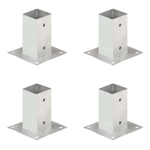 vidaXL Suportes para postes 4 pcs metal galvanizado 71 mm
