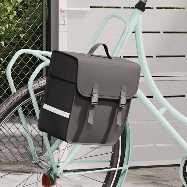vidaXL Alforge para bicicleta imperme&aacute;vel 21 L preto