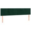 vidaXL Cabeceira de cama c/luzes LED veludo 160x5x78/88cm verde-escuro