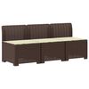 vidaXL Sof&aacute; de Jardim 3 Lugares com Almofadas visual Rattan PP