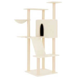 vidaXL &Aacute;rvore para gatos c/ postes arranhadores sisal 143 cm cor creme
