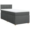 vidaXL Cama box spring com colch&atilde;o solteiro tecido cinzento-escuro