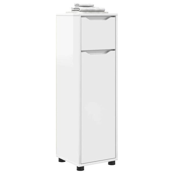 vidaXL Arm&aacute;rio de Banheiro Manual Branco Brilhante 30,5 x 30 x 101 cm