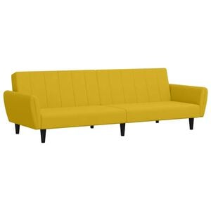 vidaXL Sof&aacute;-cama de 2 lugares veludo amarelo