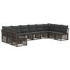 vidaXL Conjunto de Sof&aacute; de Jardim 10 unid. Cinzento vime PE