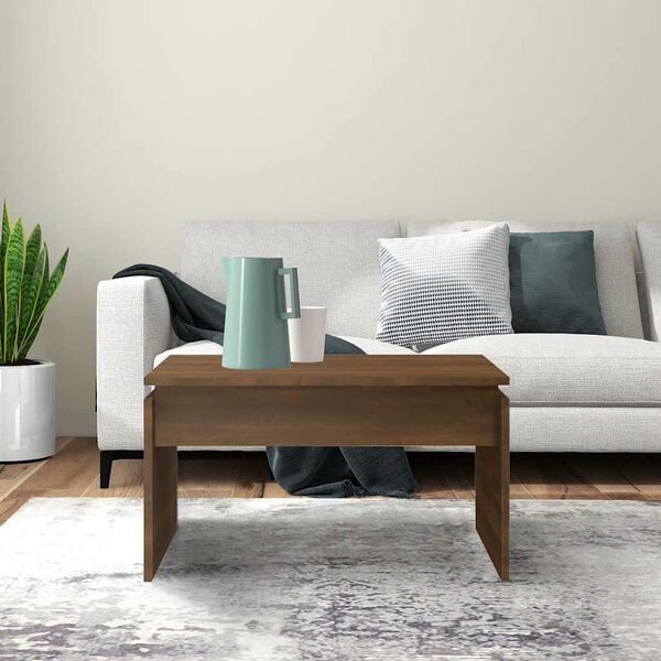 vidaXL Mesa centro 68x50x38 cm derivados de madeira carvalho castanho