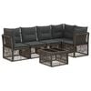 vidaXL Conjunto de Sof&aacute; de Jardim 6 unid. Cinzento vime PE