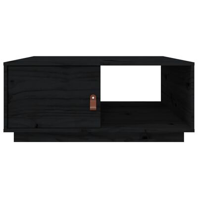vidaXL Mesa de centro 80x80x35,5 cm madeira de pinho maciça preto