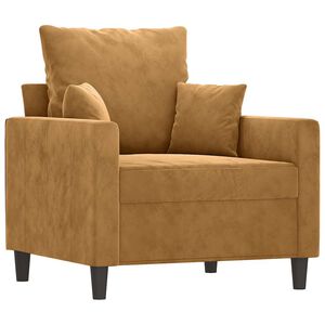 vidaXL Poltrona 60 cm veludo castanho