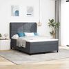 vidaXL Cama Box com colch&atilde;o Cinza Escuro 190 x 140 cm Poli&eacute;ster