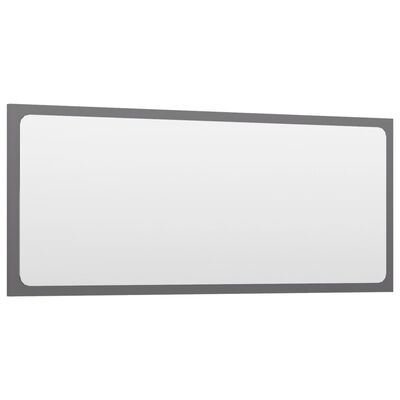 vidaXL Espelho de casa de banho 90x1,5x37 cm contrap. cinza brilhante