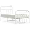vidaXL Estrutura de cama com cabeceira e p&eacute;s 90x200 cm metal branco
