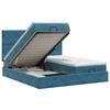 vidaXL Cama ottoman com colch&atilde;o 2 unid. Azul Escuro Veludo