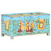 vidaXL Caixa arruma&ccedil;&atilde;o 80x40x40cm madeira mangueira maci&ccedil;a pintada m&atilde;o