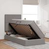 vidaXL Cama com arruma&ccedil;&atilde;o e colch&atilde;o Cinzento-acastanhado 90 x 190 cm