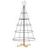 vidaXL &Aacute;rvore de Cone de Natal com suporte Preto 126 cm A&ccedil;o