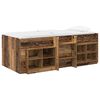 vidaXL Cama Loft com Arm&aacute;rio com prateleira 3 unid. Madeira antiga
