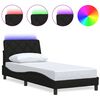 vidaXL Estrutura de cama com LED sem colch&atilde;o 90x190 cm tecido preto