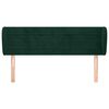 vidaXL Cabeceira de cama c/ abas veludo 147x23x78/88cm verde-escuro