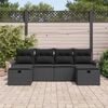 vidaXL Conjunto de Sof&aacute; de Jardim com almofada 6 pcs Preto vime PE