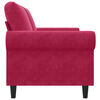 vidaXL Sof&aacute; de 2 lugares veludo 140 cm vermelho tinto